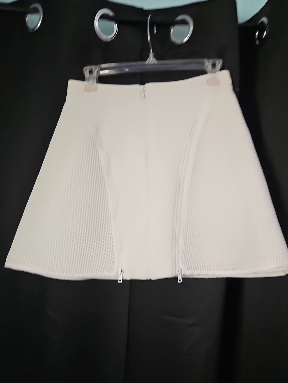 Ark & Co Cream Textured Circle Skater Mini Skirt Small
